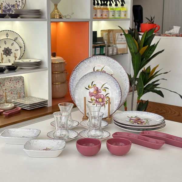 طقم فطور زهري 19 قطعه