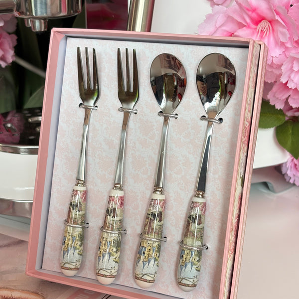 طقم ملاعق وشوك سندريلا 🎠