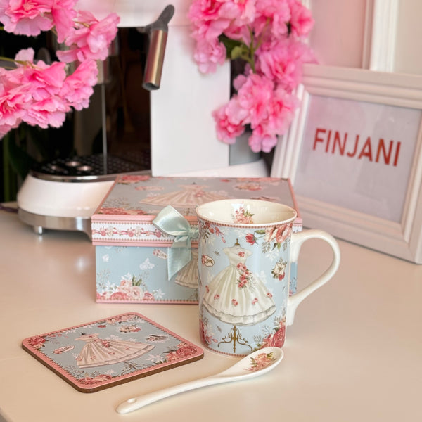مج وكوستر شاي العروسه 👗🌸