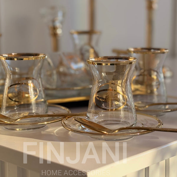 طقم استكانات تركي كتابه